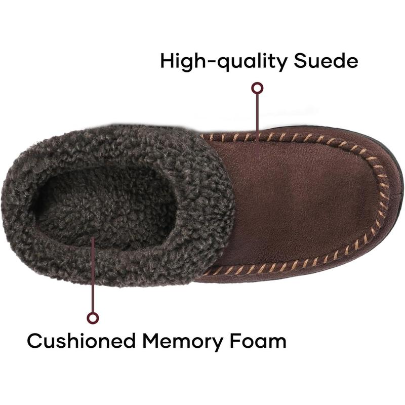 ULTRAIDEAS Men's Nealon Moccasin Clog Slipper, Slip on Indoor Outdoor House Shoes