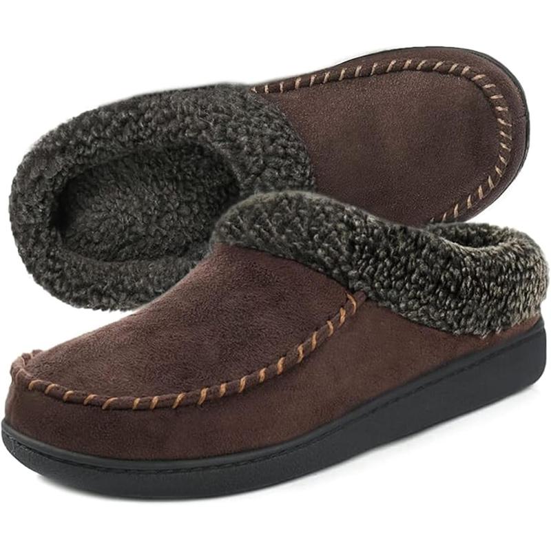 ULTRAIDEAS Men's Nealon Moccasin Clog Slipper, Slip on Indoor Outdoor House Shoes