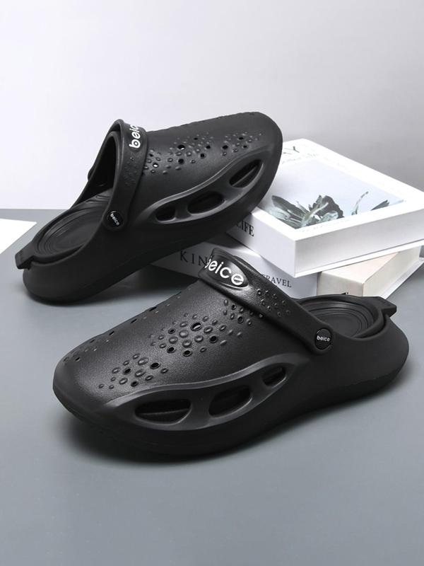 Men's Hollow Out Vented Clogs As Gift, Trendy Non-slip Clogs, Summer Beach Slippers, Comfortable Soft EVA Slippers for Indoor & Outdoor Wear