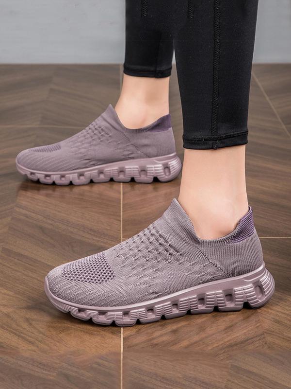 Athletic Summer Minimalist Plain Color Low Top Slip on Walking Shoes, Casual Breathable Comfortable Summer Sports Running Shoes, All-match Basic Shoes for Runner Daily Wear, Footwear, Sneakers Women 2024