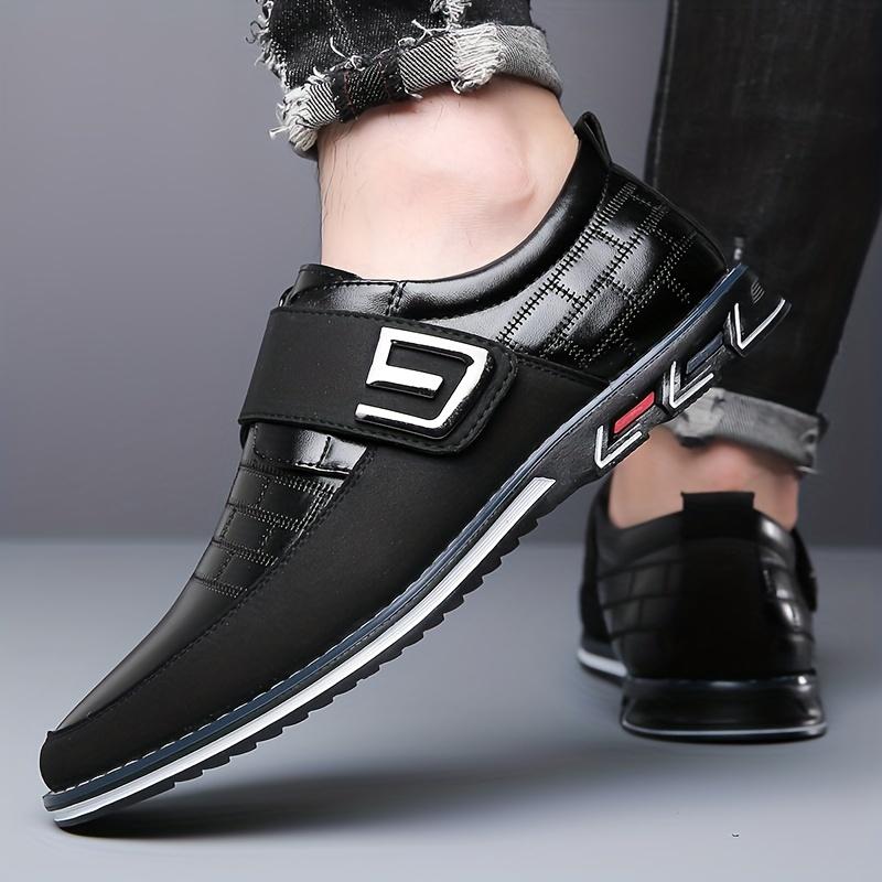 Men's Formal Dress Loafers with Hooks Buckle, Business Formal Work Shoes, Casual Walking Shoes Men's Suit Wearing Shoes