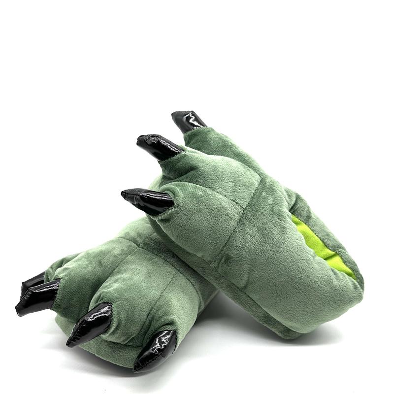 All-Season Men's Dinosaur Claw Slippers with Cozy Fleece Lining - Trendy, Comfortable Indoor Footwear for Party & Home