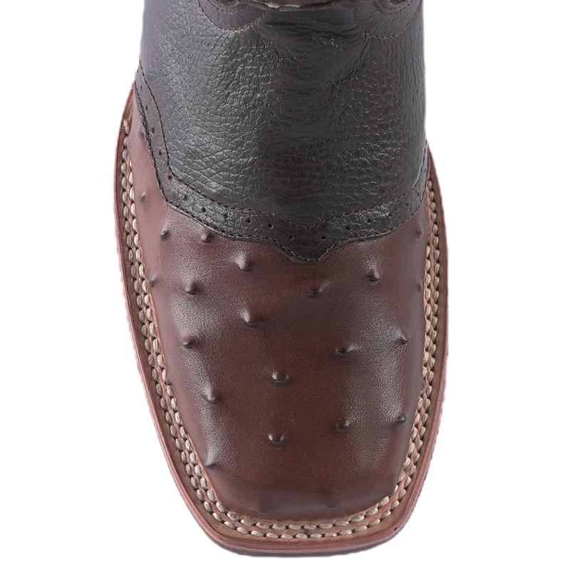 Men's Boot Ostrich Print Barcelona Choco Rodeo Toe E408