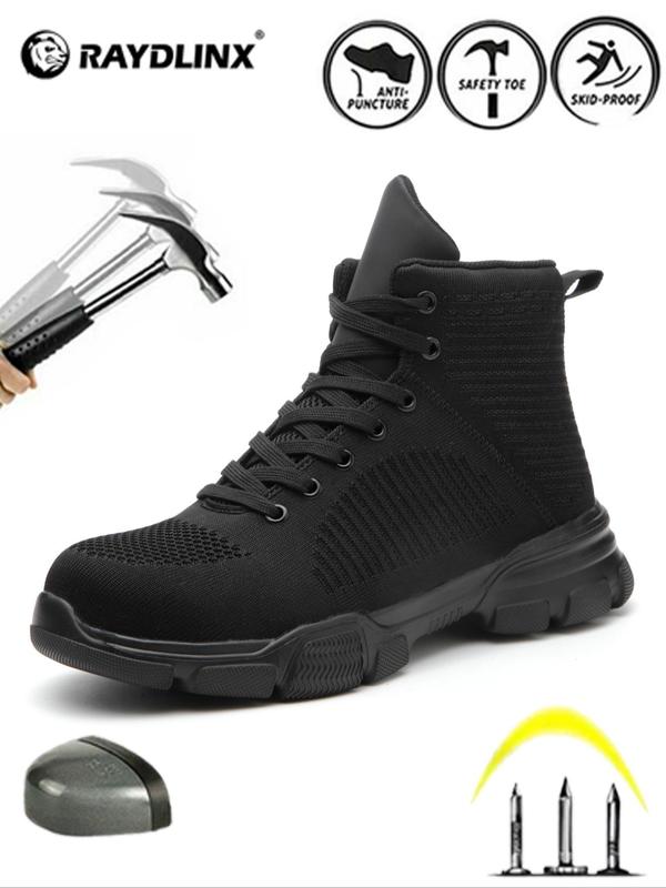 Men's Anti-smash and Anti-puncture Breathable Lightweight Safety Shoes, Casual Comfortable Work Shoes, Fashionable Shoes for Daily Wear