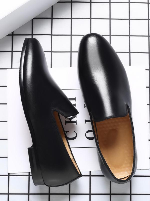 Men's Business Style Solid Color Slip on Dress Shoes, Fashionable Pointed Toe Shoes for Work Office, Casual Comfortable Shoes for Daily Wear