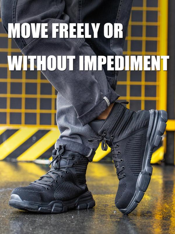 Men's Anti-smash and Anti-puncture Breathable Lightweight Safety Shoes, Casual Comfortable Work Shoes, Fashionable Shoes for Daily Wear