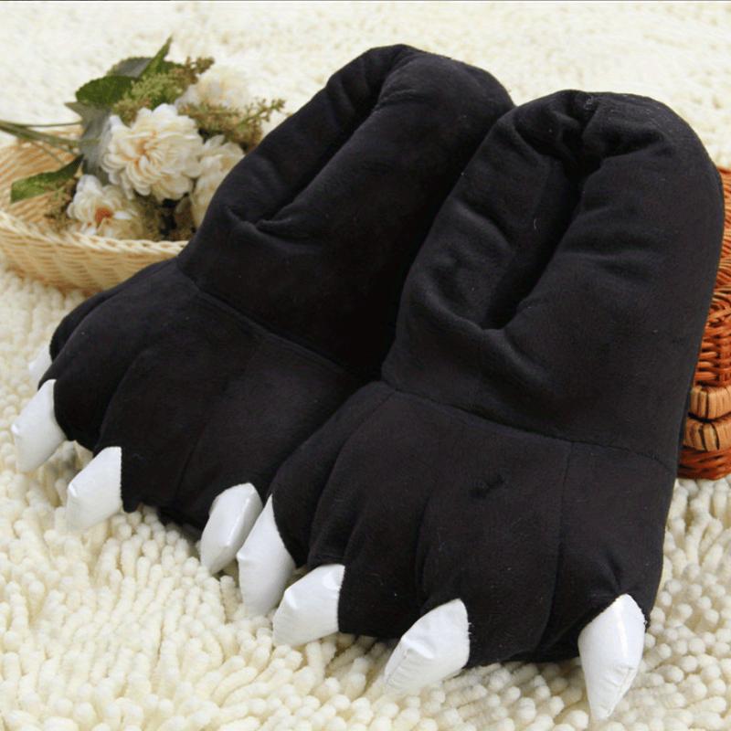 All-Season Men's Dinosaur Claw Slippers with Cozy Fleece Lining - Trendy, Comfortable Indoor Footwear for Party & Home