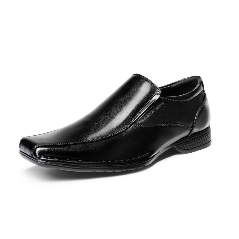 Bruno Marc Men's Cuban Heel Square Toe Loafers Dress Shoes for Formal Work and Casual Weekends