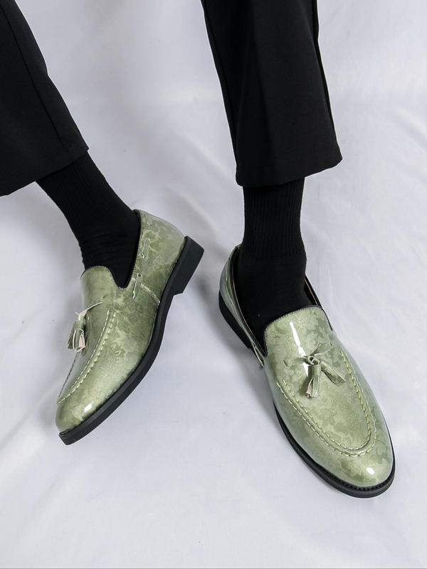 Men's Fashionable Solid Color Tassel Decor Slip on Dress Shoes, Formal Shoes for Men, Stylish All-match Shoes for Daily Wear