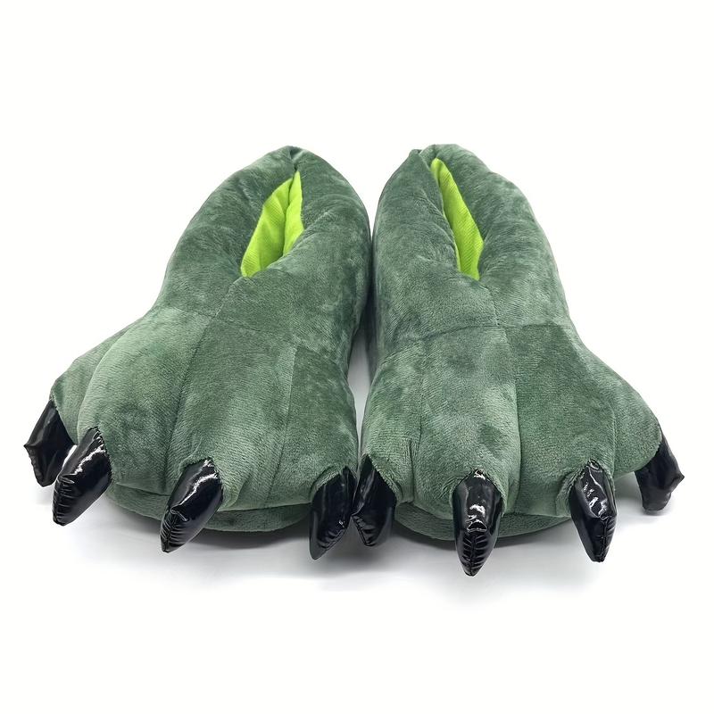 All-Season Men's Dinosaur Claw Slippers with Cozy Fleece Lining - Trendy, Comfortable Indoor Footwear for Party & Home