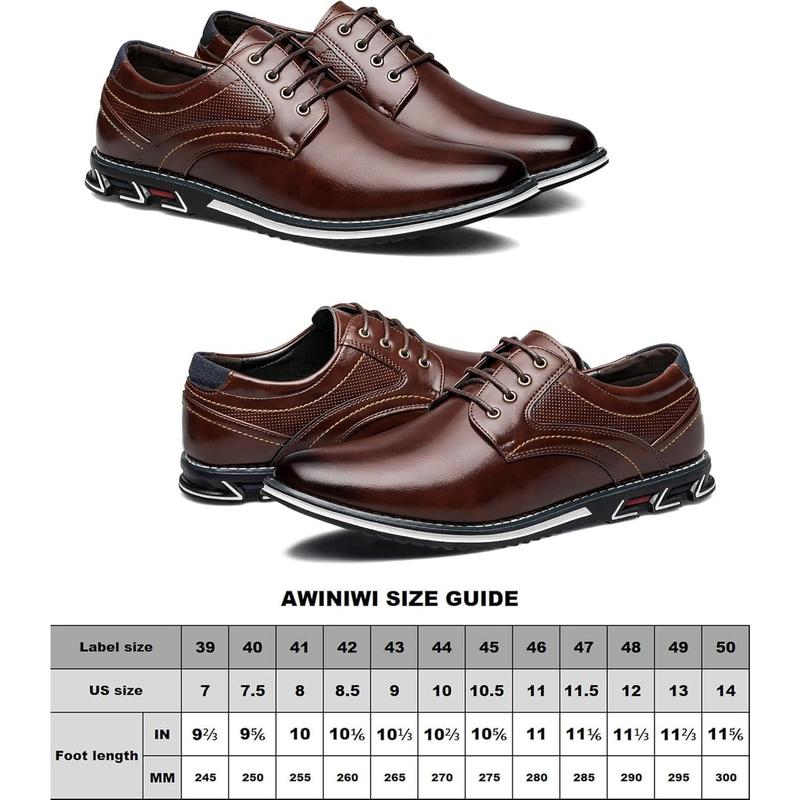 Men's Casual Dress Shoes Comfortable Fashion Sneakers Men Office Classic Oxfords Leather Business Casual Shoes Formal