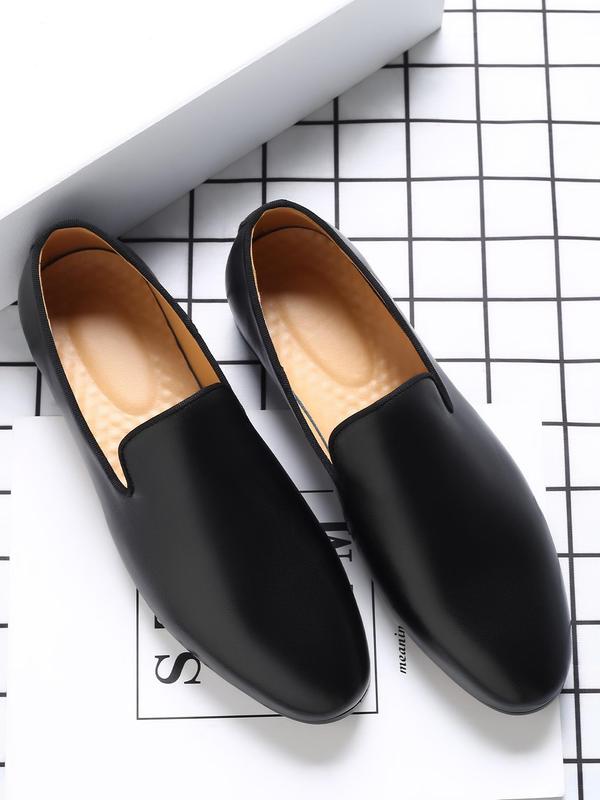 Men's Business Style Solid Color Slip on Dress Shoes, Fashionable Pointed Toe Shoes for Work Office, Casual Comfortable Shoes for Daily Wear