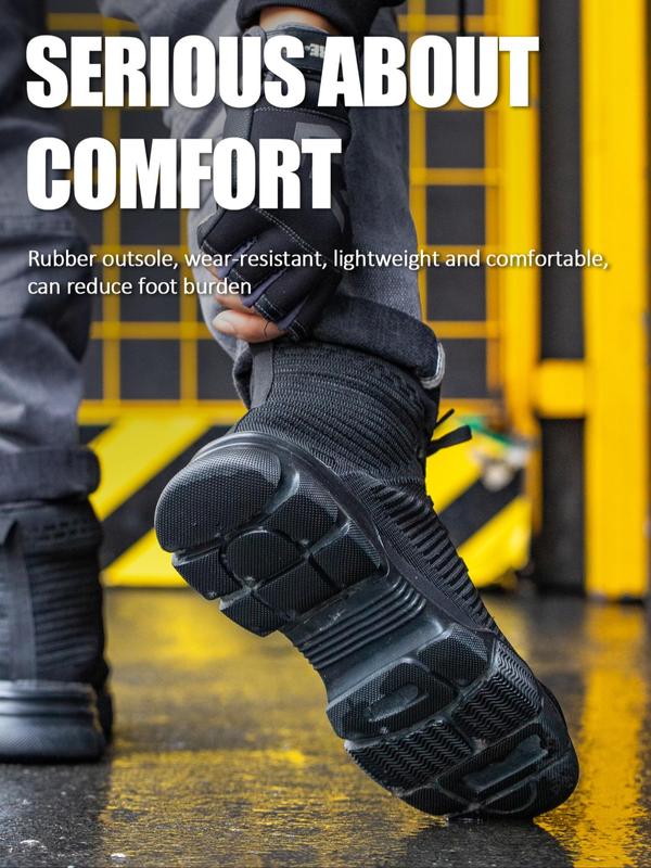 Men's Anti-smash and Anti-puncture Breathable Lightweight Safety Shoes, Casual Comfortable Work Shoes, Fashionable Shoes for Daily Wear