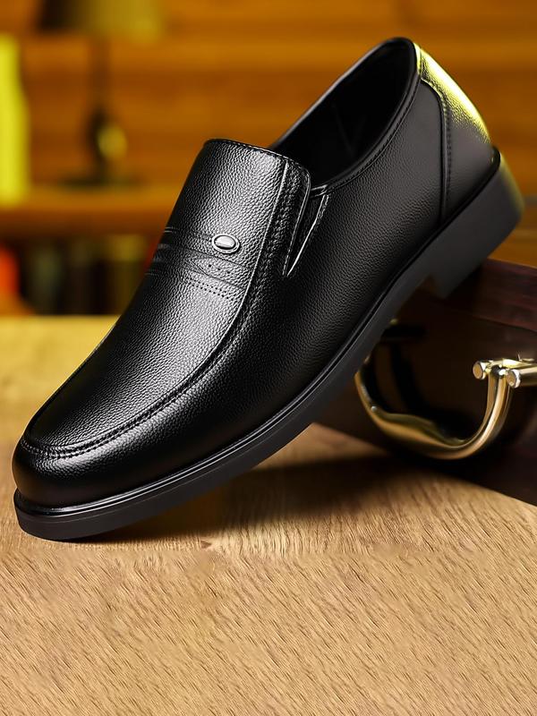 Men's Business Style Solid Color Slip on Dress Shoes, Fashionable Breathable Comfortable Shoes for Daily Wear, Casual Trendy Shoes for Men