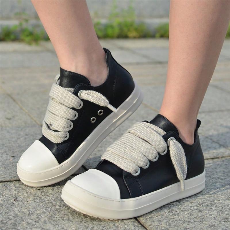 Low-Top Lace-Up Round Toe Chunky Sole Casual Athletic Sneakers Training Sports Shoes