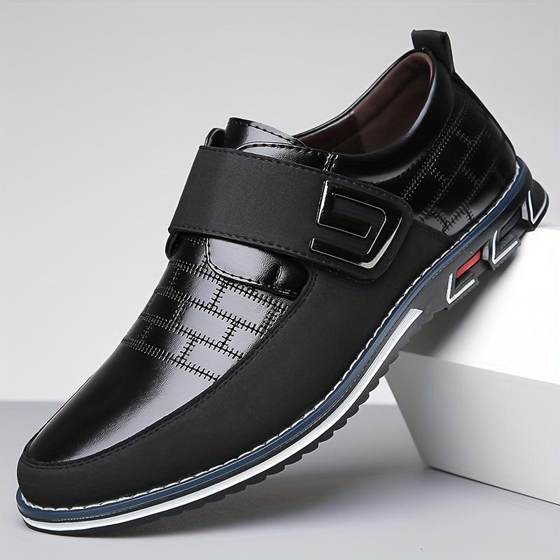 Men's Formal Dress Loafers with Hooks Buckle, Business Formal Work Shoes, Casual Walking Shoes Men's Suit Wearing Shoes