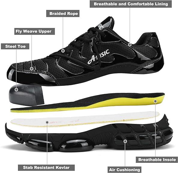 Live Offer-Steel Toe Shoes for Men Women NonSlip Work Shoes Indestructible SteelToe Sneakers Lightweight CompositeToe Safety Shoes men