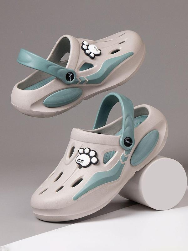 Men's Colorblock Paw Design Vented Clogs, Casual Comfortable Breathable Non-slip Clogs, Fashionable Shoes for Indoor & Outdoor Wear