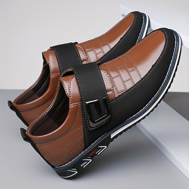 Men's Formal Dress Loafers with Hooks Buckle, Business Formal Work Shoes, Casual Walking Shoes Men's Suit Wearing Shoes