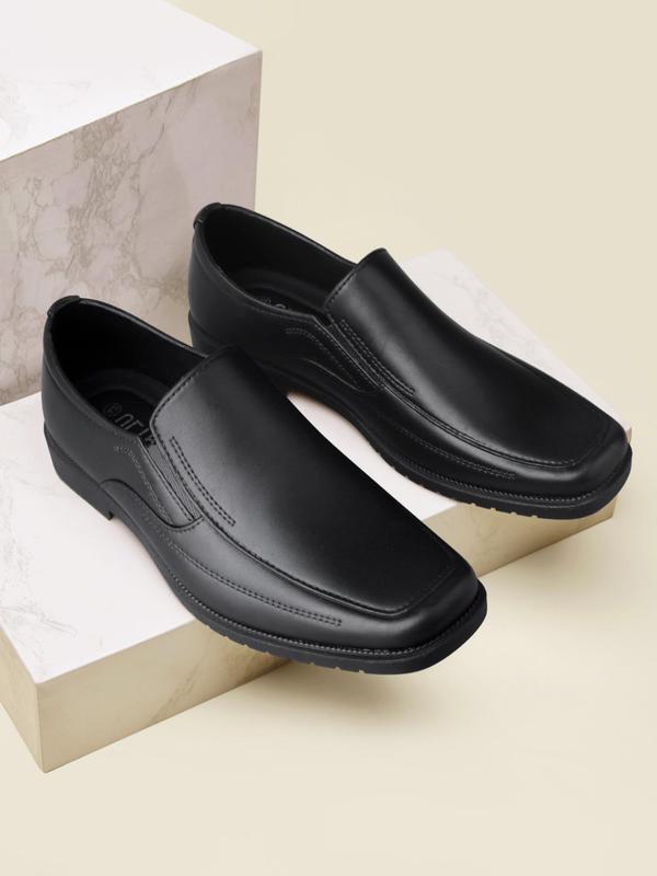 Men's Business Solid Color Low Heel Slip on Dress Shoes, Fashionable Slip-on Loafers for Work & Daily Wear, Male Solid Color Shoes for All Seasons