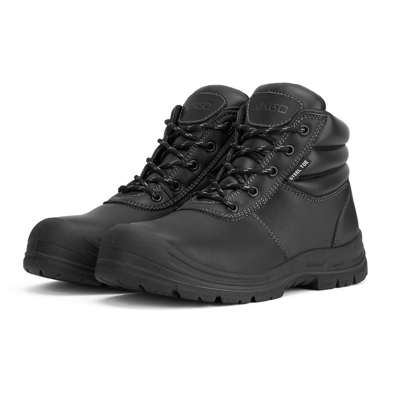 NINGO Steel Toe Work Boots Tuff Boots for Men, Slip Resistant Work Boots, Puncture Resistant Construction Boots with Breathable Lining, EH Protection, Mens Safety Boots for Industrial, Roofing and Warehouse Boy Shoe Comfort Worker Bota Walking Shoes