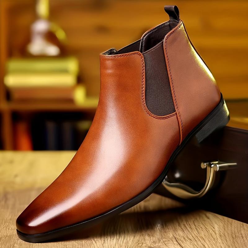 Small Square Head Men's High Top New Autumn Winter Chelsea Boots Business Formal