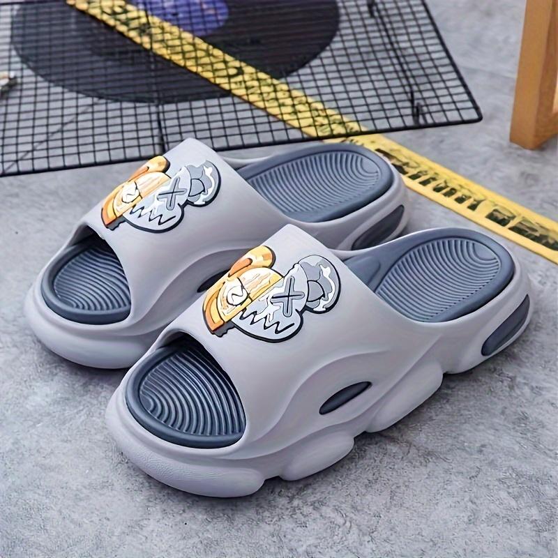 Men's Fashion Street Style Open Toe Breathable Thick Slippers, Comfortable and Non-Slip Durable Eva Slippers, Suitable for Men's Outdoor Activities