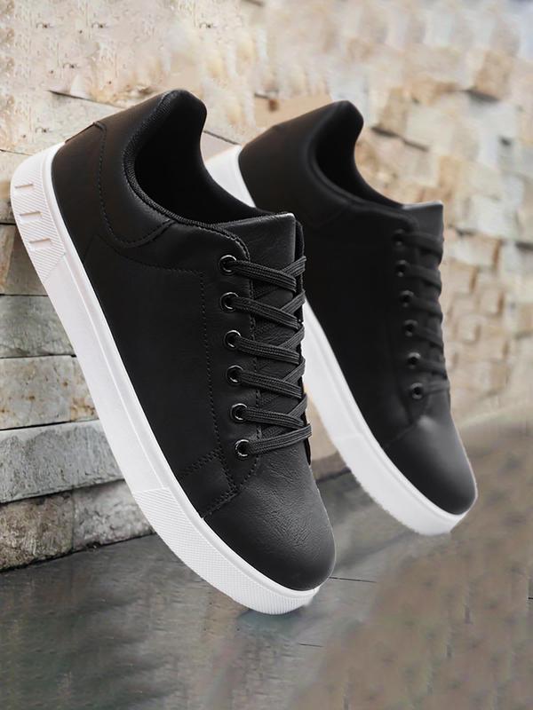 Men's Casual Lace Up Low Top Sneakers, Fashion Comfortable Breathable Non-slip Sneakers, Male All-match Round Toe Shoes for Daily Wear