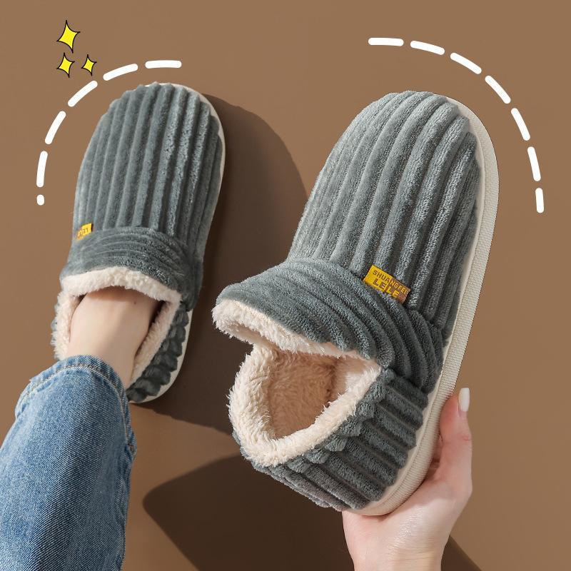 Men Women Comfy Fleece Lined Slippers with Memory Foam and Indoor Outdoor SolesWomen's Fuzzy Fur Memory Warm Cotton Winter Slippers Fleece Lining Warm House Slippers for Women