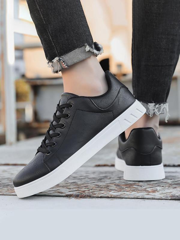 Men's Casual Lace Up Low Top Sneakers, Fashion Comfortable Breathable Non-slip Sneakers, Male All-match Round Toe Shoes for Daily Wear