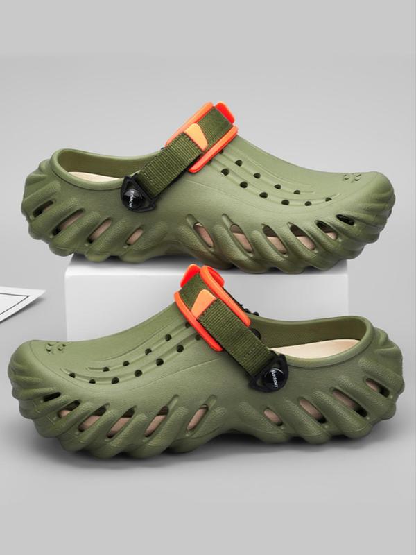 Men's Sporty Breathable Shock-absorbing Slides, Casual Comfortable Outdoor Slippers, Sports Slides for Outdoor Activities