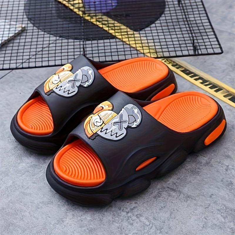 Men's Fashion Street Style Open Toe Breathable Thick Slippers, Comfortable and Non-Slip Durable Eva Slippers, Suitable for Men's Outdoor Activities