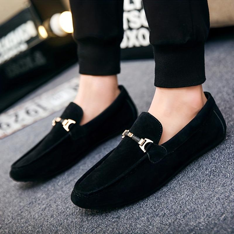 Men's Solid Color Casual Penny Loafers, Outdoor Walking Driving Breathable Lightweight Slip-on Shoes, Men's Office Daily Footwear