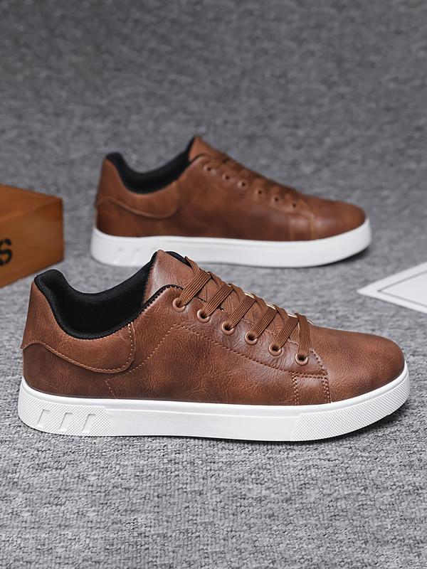 Men's Casual Lace Up Low Top Sneakers, Fashion Comfortable Breathable Non-slip Sneakers, Male All-match Round Toe Shoes for Daily Wear