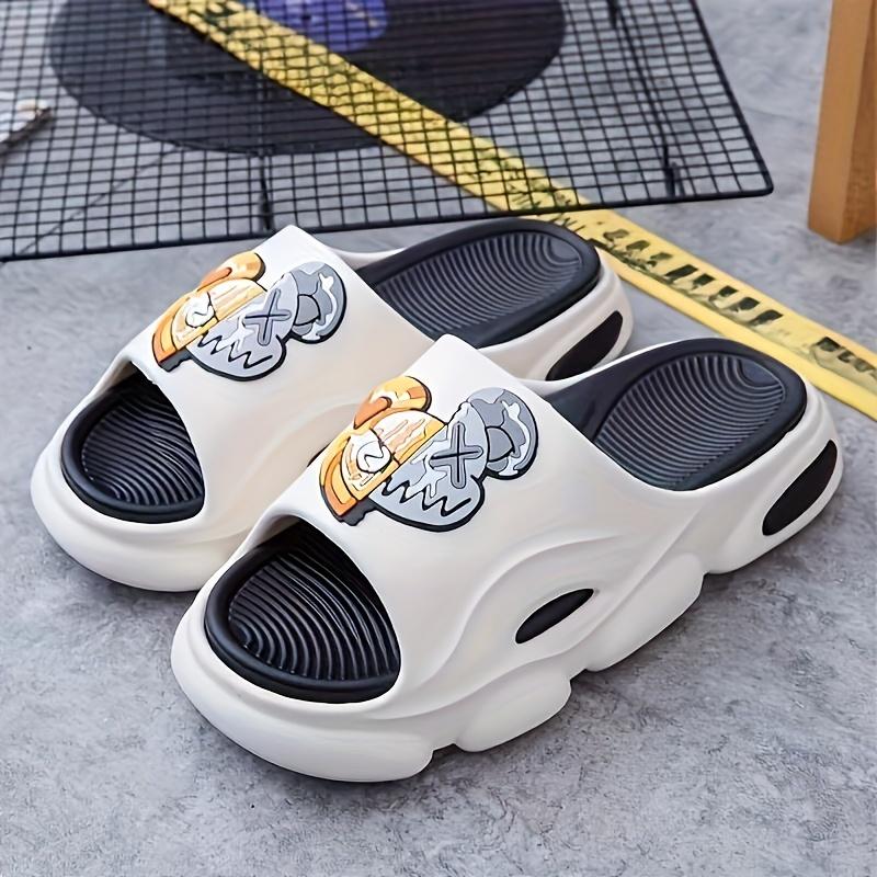 Men's Fashion Street Style Open Toe Breathable Thick Slippers, Comfortable and Non-Slip Durable Eva Slippers, Suitable for Men's Outdoor Activities