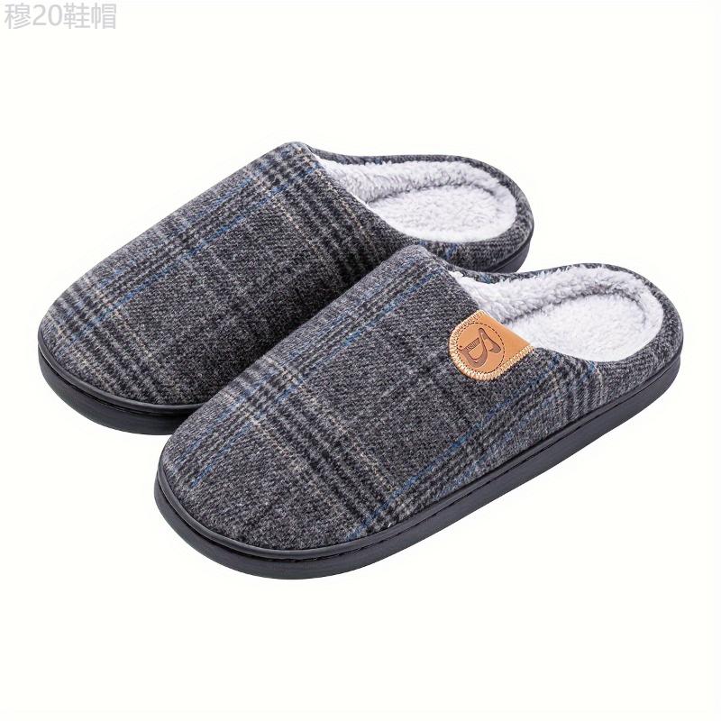 Men's PLUS SIZE Soft Plush Cozy House Slippers, Lightweight Breathable Anti-skid Slip-on Shoes With Fuzzy Lining For Indoor Walking, Autumn And Winter Boy Footwear Walking Shoes Flipflop Slide Comfort Dance