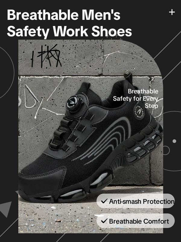 Men's Casual Low Top Work Shoes, Sport Safety Shoes, Breathable Comfortable Anti-smash and Anti-puncture Shoes, Fashionable Safety Shoes for Daily Wear