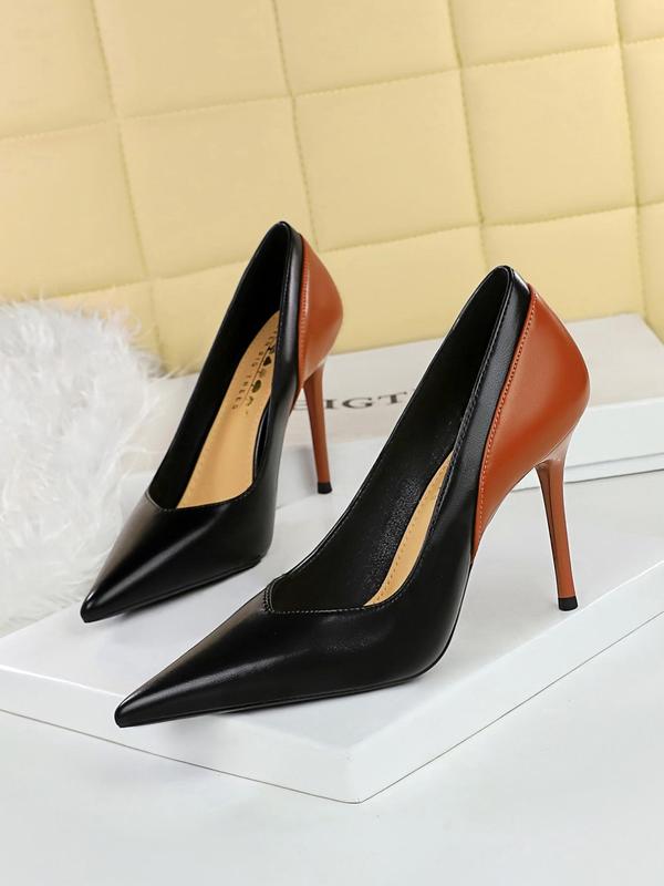 Women's Fashionable Colorblock Pointed Toe Stiletto Heels, Elegant High Heel Shoes for Party, Banquet, Trendy All-match & Exquisite Heels for Women & Girls