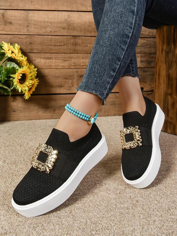 Women's Fashionable Slip on Sock Sneakers, Casual Comfortable Breathable Low Top Shoes, All-match Commuter Shoes for Work & Daily Wear