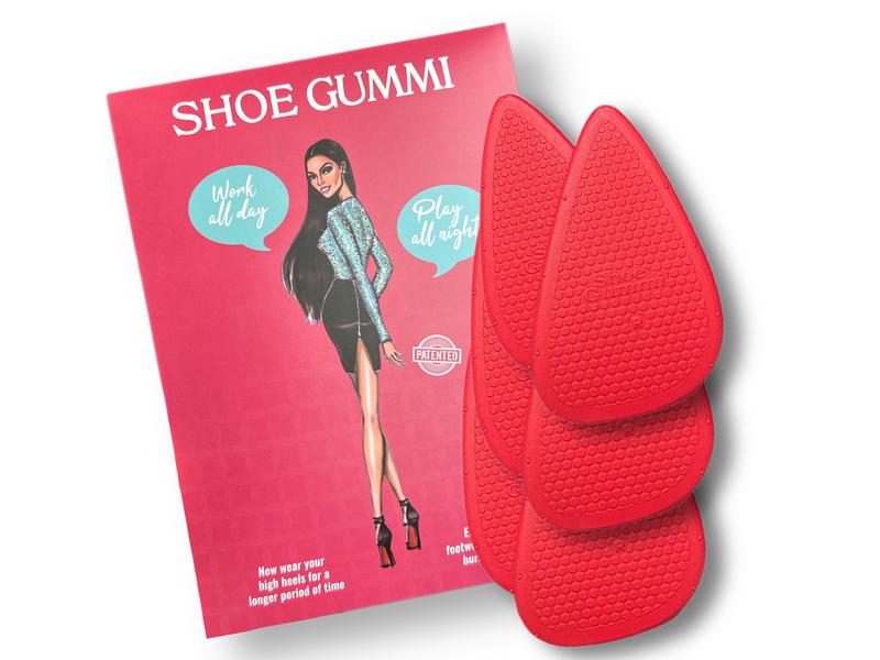 SHOE GUMMI OUTER-SOLE FOR HIGH HEEL COMFORT (RED POINTED)