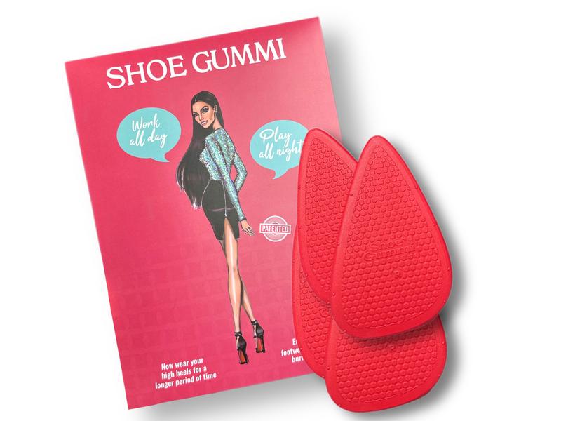 SHOE GUMMI OUTER-SOLE FOR HIGH HEEL COMFORT (RED POINTED)