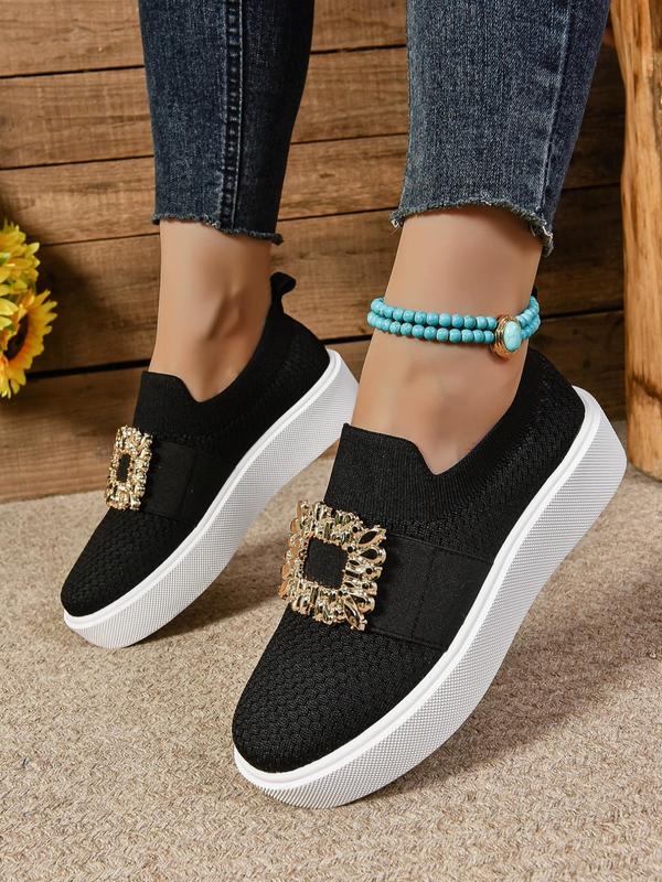 Women's Fashionable Slip on Sock Sneakers, Casual Comfortable Breathable Low Top Shoes, All-match Commuter Shoes for Work & Daily Wear