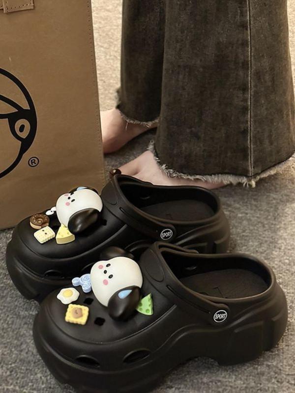 Women's Cute Cartoon Design Platform Clogs, Casual Comfortable Non-slip Soft Bottom Clogs, Fashionable Clogs for Indoor & Outdoor Wear