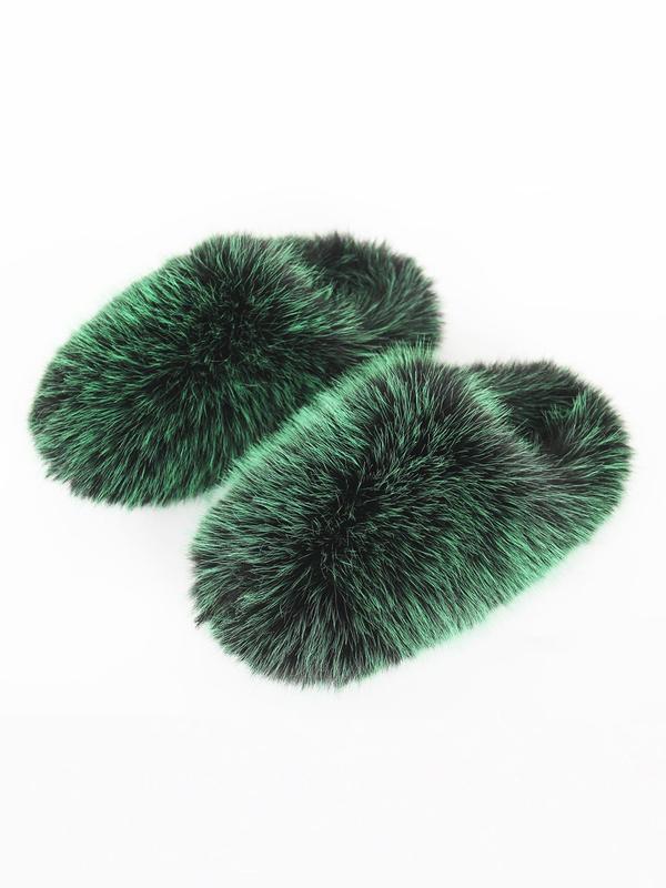 Women's Solid Color Fluffy Slippers, 2024 New Style Casual Soft Comfortable Home Slippers, Warm Slippers for Indoor & Outdoor Use for Fall & Winter