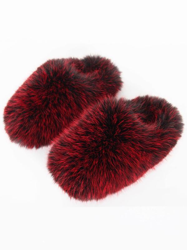 Women's Solid Color Fluffy Slippers, 2024 New Style Casual Soft Comfortable Home Slippers, Warm Slippers for Indoor & Outdoor Use for Fall & Winter