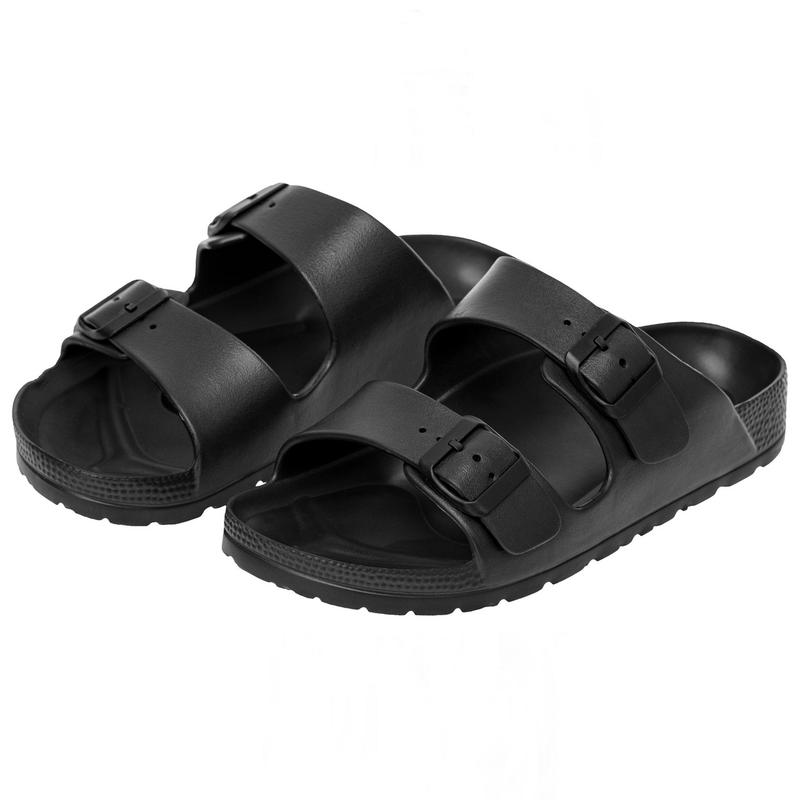 Alpine Swiss Mens Double Strap Slide Sandals EVA Flat Casual Comfortable Shoes