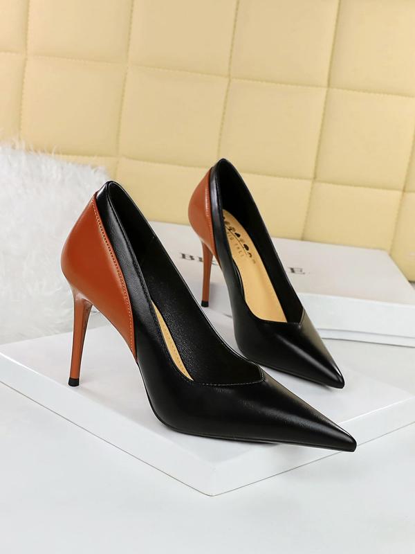 Women's Fashionable Colorblock Pointed Toe Stiletto Heels, Elegant High Heel Shoes for Party, Banquet, Trendy All-match & Exquisite Heels for Women & Girls