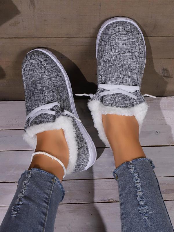 Women's Fluffy Suede Texture Warm Fur Lined Shoes, Fashion Warm Comfortable Slip-on Shoes for Fall & Winter, Casual Comfortable Outdoor Walking Shoes for Women and Girls, Footwear