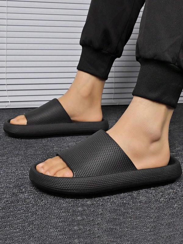 Men's Summer 2024 Casual Simple Plain Color Soft Comfortable Slippers, Soft Comfort Minimalist Indoor Bathroom Slippers for Daily Use