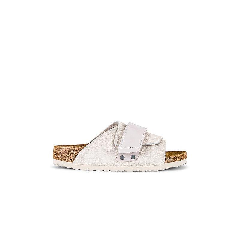 BIRKENSTOCK Kyoto Sandal in Antique White Suede